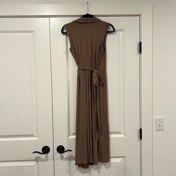 Anthropologie Porridge Women's Soft Casual‎ Wrap Dress Brown Sleeveless Size M - Picture 8 of 11